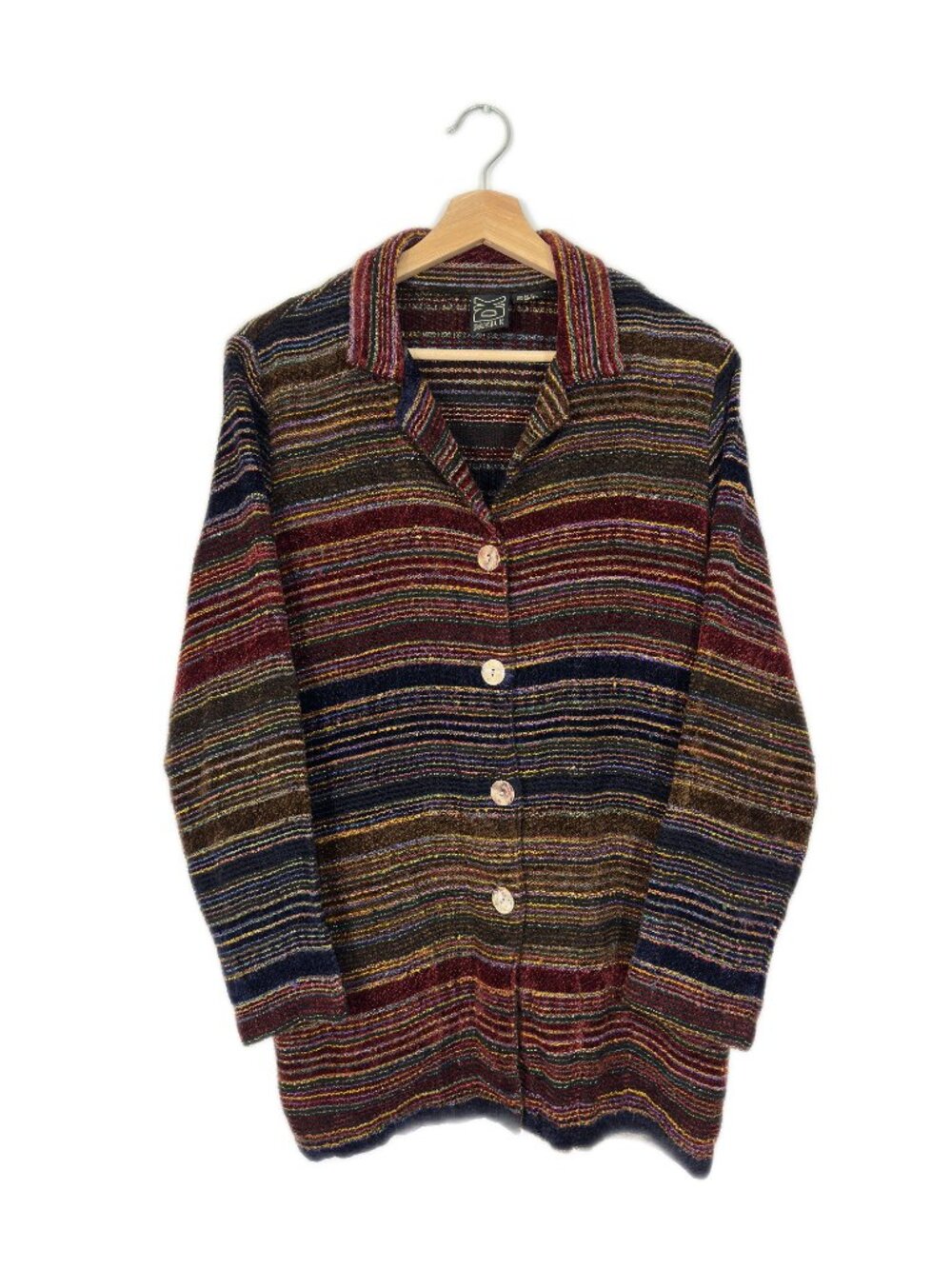 Daniel K Women's Striped Knit Top Size M Multicolor Fall Boho Eclectic Cozy Soft